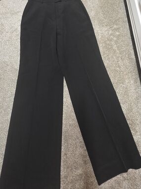 White House Black Market Black Boot-Cut Wide-Leg Trousers